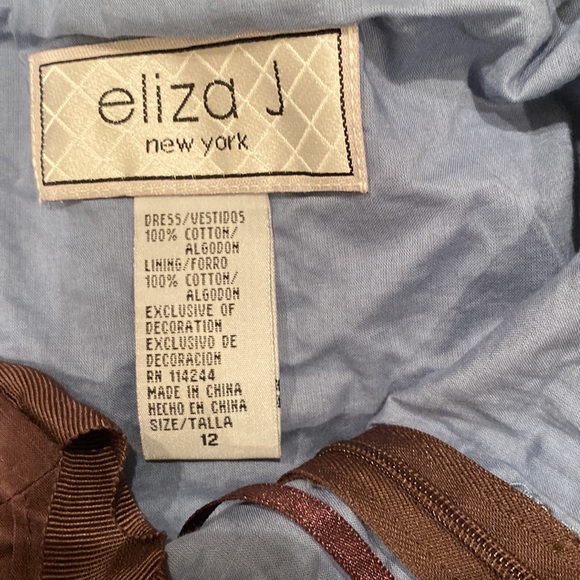 Brown summer dress with pale blue underskirt - Picture 7 of 8